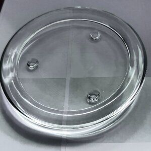 Set Of 4 Round Clear 4" Glass Candle Holders Trivets Coasters With Feet